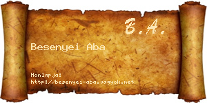 Besenyei Aba névjegykártya